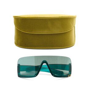 GUCCI Teal 99mm Shield Sunglasses